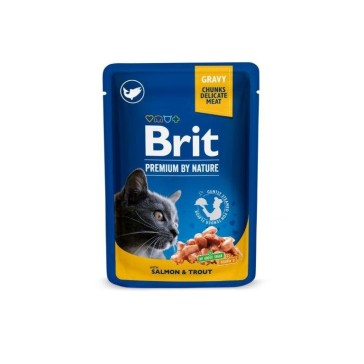 Brit Premium Salmon & Trout Cat Wet Food Pouches-100g