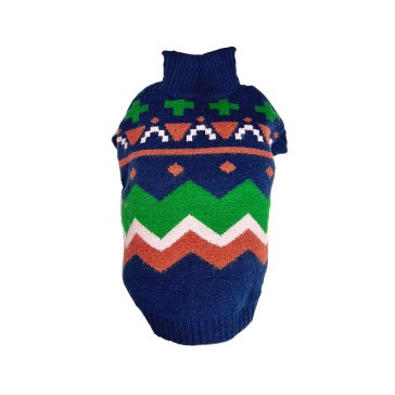 Dog's Life Roll Neck Boho Dog Sweater Navy