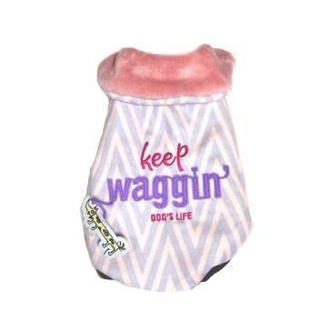 Dog's Life Keep Waggin Winter Dog Cape Pink