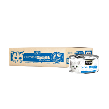 Kit Cat Chicken Mousse & Tuna Toppers Cat Wet Food - 24x80g