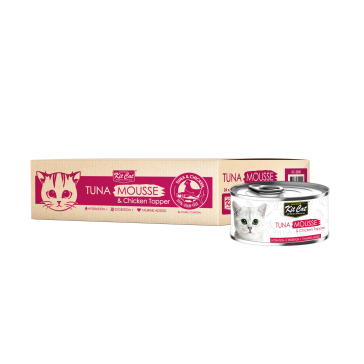 Kit Cat Tuna Mousse & Chicken Toppers Cat Wet Food - 24x80g