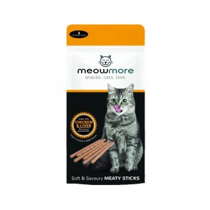 Meow More Chicken & Liver Cat Treat Sticks - 15g